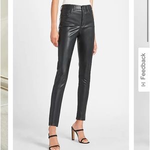 Express High Waisted Faux Leather Skinny Ankle Pant